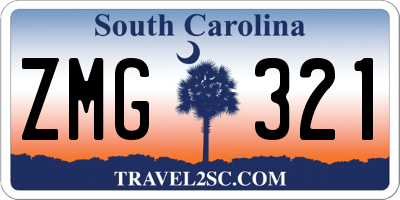 SC license plate ZMG321