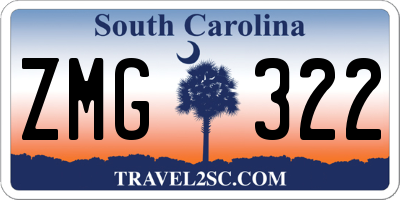 SC license plate ZMG322