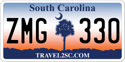 SC license plate ZMG330