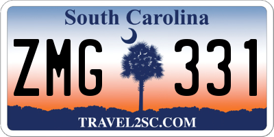 SC license plate ZMG331
