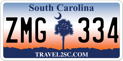 SC license plate ZMG334