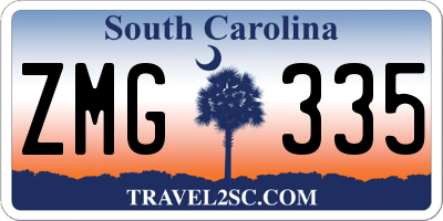 SC license plate ZMG335