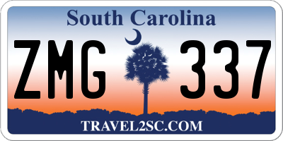 SC license plate ZMG337