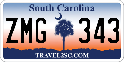 SC license plate ZMG343
