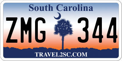 SC license plate ZMG344