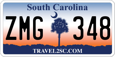 SC license plate ZMG348