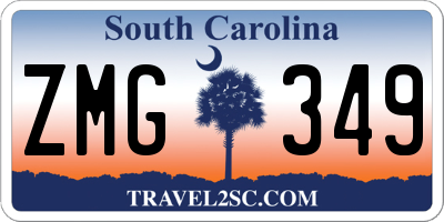 SC license plate ZMG349