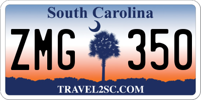 SC license plate ZMG350
