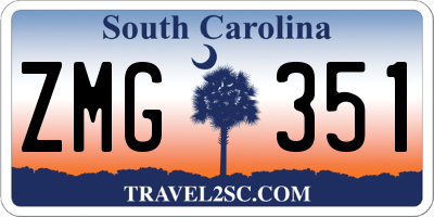 SC license plate ZMG351
