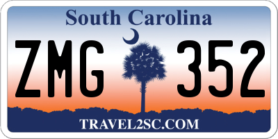 SC license plate ZMG352