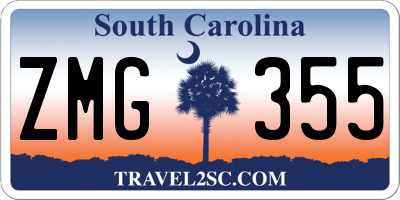 SC license plate ZMG355