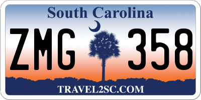 SC license plate ZMG358