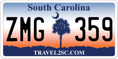 SC license plate ZMG359
