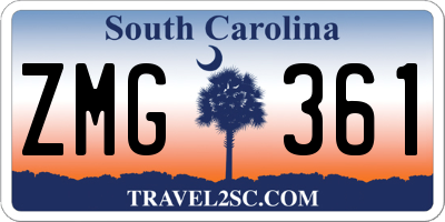 SC license plate ZMG361