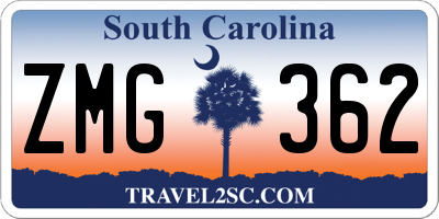 SC license plate ZMG362