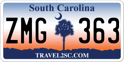 SC license plate ZMG363