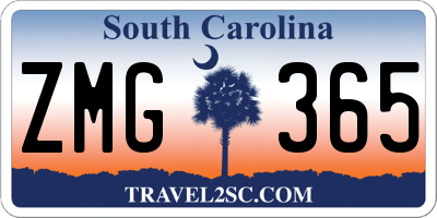 SC license plate ZMG365