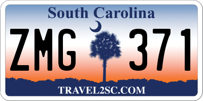SC license plate ZMG371