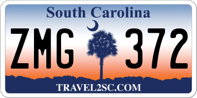 SC license plate ZMG372