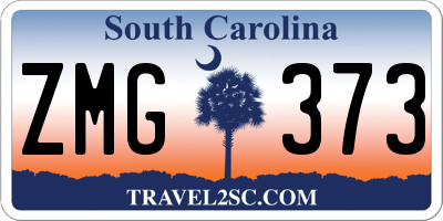 SC license plate ZMG373