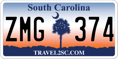 SC license plate ZMG374