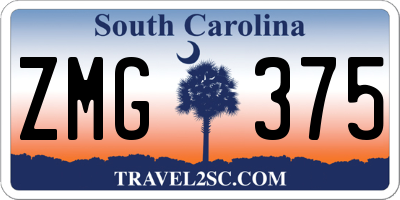 SC license plate ZMG375