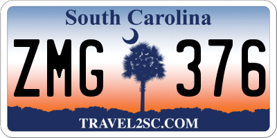SC license plate ZMG376