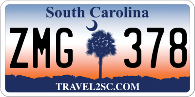 SC license plate ZMG378