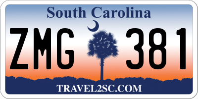 SC license plate ZMG381