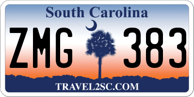 SC license plate ZMG383