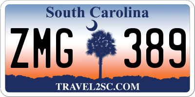 SC license plate ZMG389