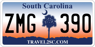 SC license plate ZMG390