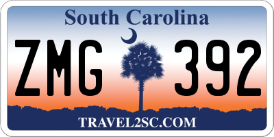 SC license plate ZMG392