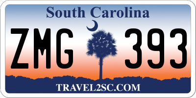 SC license plate ZMG393