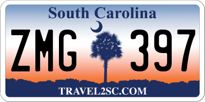 SC license plate ZMG397