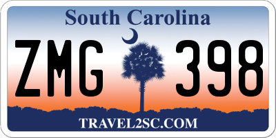 SC license plate ZMG398