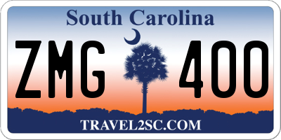 SC license plate ZMG400