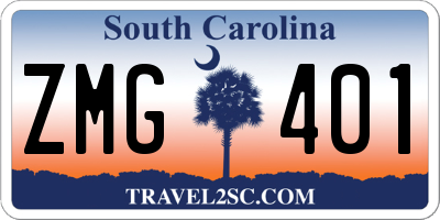 SC license plate ZMG401