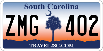 SC license plate ZMG402