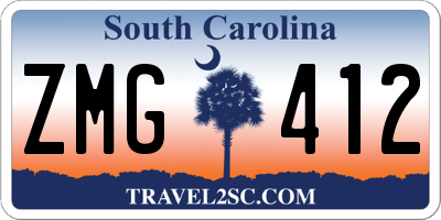 SC license plate ZMG412