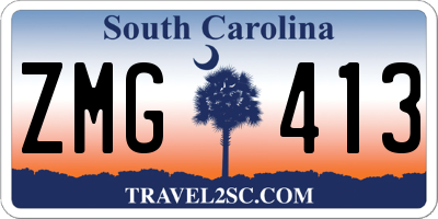 SC license plate ZMG413