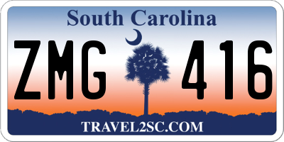 SC license plate ZMG416