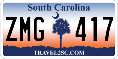 SC license plate ZMG417