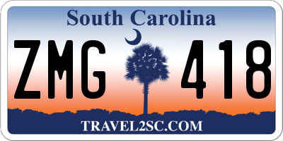 SC license plate ZMG418