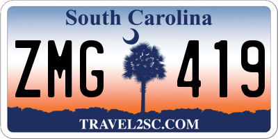 SC license plate ZMG419