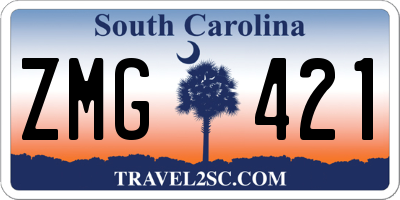 SC license plate ZMG421