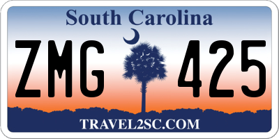 SC license plate ZMG425