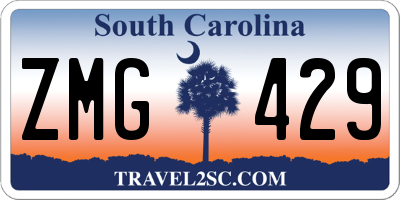 SC license plate ZMG429