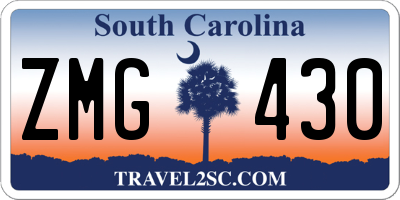 SC license plate ZMG430