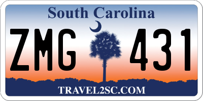 SC license plate ZMG431
